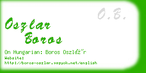 oszlar boros business card